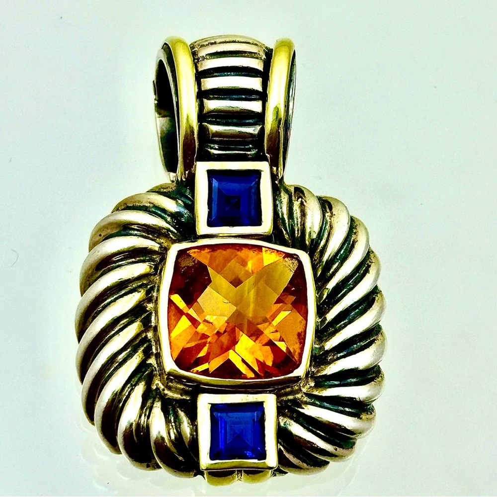 DAVID YURMAN Sterling/14K Citrine/Amethyst Pendant